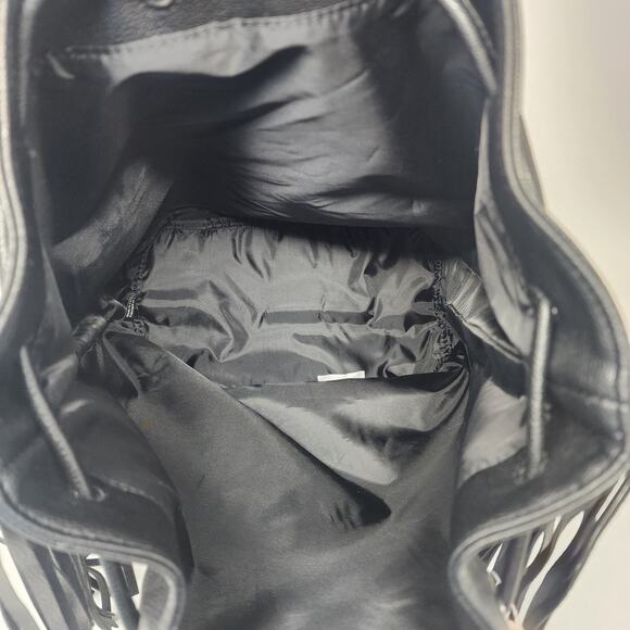 Victoria's Secret Backpack Black Faux Leather Bucket Pouch Fashion Show NWT 2015 - Picture 9 of 9